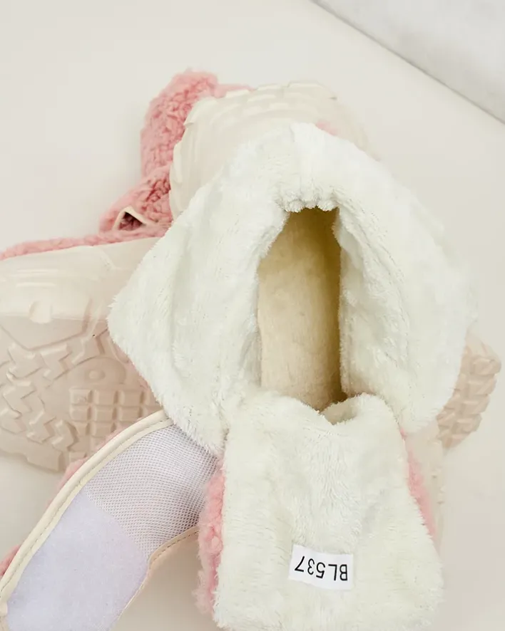 Botki Z Grubym Ociepleniem|Botki Na Platformie^Royalfashion Śniegowce damskie z kożuszkiem Segulla różowy