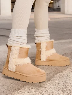 Śniegowce|Botki Z Delikatnym Ociepleniem^Royalfashion Śniegowce damskie Rylly beżowy
