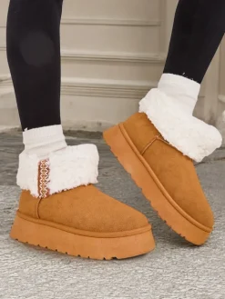 Śniegowce|Botki Z Delikatnym Ociepleniem^Royalfashion Śniegowce damskie z kożuszkiem Rovvoy Camel