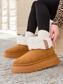 Śniegowce|Botki Z Delikatnym Ociepleniem^Royalfashion Śniegowce damskie z kożuszkiem Rovvoy Camel