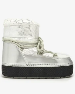 Śniegowce|Botki Z Delikatnym Ociepleniem^Royalfashion Śniegowce damskie sznurowane Yevnoie srebrny