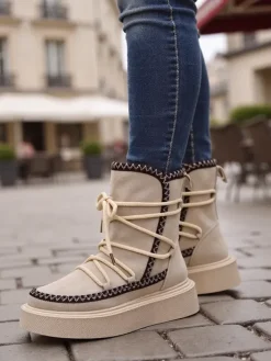 Śniegowce|Botki Z Delikatnym Ociepleniem^Royalfashion Śniegowce damskie sznurowane Stozi
