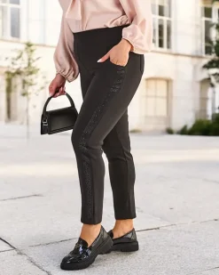 Spodnie Materiałowe|Legginsy / Tregginsy^Royalfashion Ocieplane damskie spodnie typu tregginsy PLUS SIZE