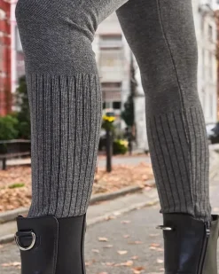 Spodnie Materiałowe|Legginsy / Tregginsy^Royalfashion Ocieplane legginsy damskie gołębi szary