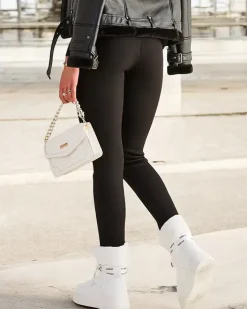 Spodnie Materiałowe|Legginsy / Tregginsy^Royalfashion Ocieplane legginsy damskie prążkowane