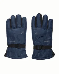 Rękawiczki^Royalfashion Ocieplane rękawice męskie z regulacją w nadgarstku Granatowy