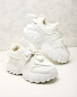 Ocieplane|Sneakersy^Royalfashion Ocieplane sneakersy damskie Losgos biały