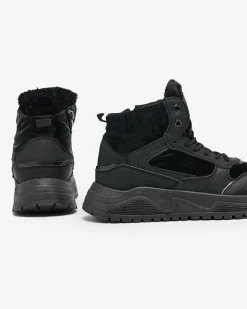 Trapery|Ocieplane^Royalfashion Ocieplane sneakersy damskie z futerkiem Retodaf czarny