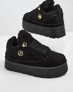 Ocieplane|Sneakersy^Royalfashion Ocieplane sneakersy damskie Zoovi czarny