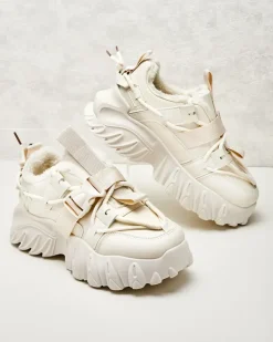 Ocieplane|Sneakersy^Royalfashion Ocieplane sneakersy damskie Losgos beżowy