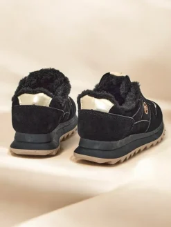 Ocieplane|Sneakersy^Royalfashion Ocieplane sneakersy damskie z futerkiem Boris czarny