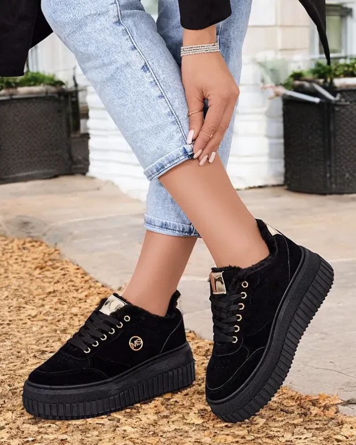 Ocieplane|Sneakersy^Royalfashion Ocieplane sneakersy damskie z futerkiem Nozii