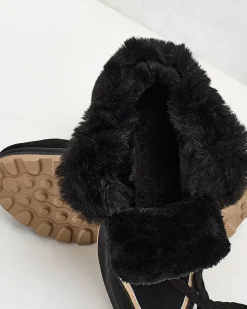 Ocieplane|Sneakersy^Royalfashion Ocieplane sneakersy damskie z futerkiem Mofell czarny