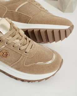 Ocieplane|Sneakersy^Royalfashion Ocieplane sneakersy damskie z futerkiem Boris jasny brązowy