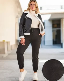 Spodnie Dresowe|Plus Size^Royalfashion Ocieplane spodnie dresowe damskie PLUS SIZE czarny