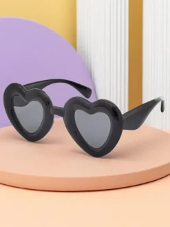 Chłopięce|Dziewczęce^Royalfashion Okulary przeciwsłoneczne dziecięce Serduszka czarny