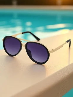 Okulary Przeciwsłoneczne^Royalfashion Okulary przeciwsłoneczne w stylu "mucha" Muse czarny