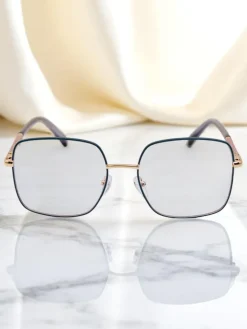 Okulary Przeciwsłoneczne^Royalfashion Okulary przeciwsłoneczne w kwadracie lekko przyciemnione Lolla Style gołębi szary