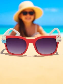 Chłopięce|Dziewczęce^Royalfashion Okulary przeciwsłoneczne dziecięce z ozdobami Sunny Sparkle czerwony