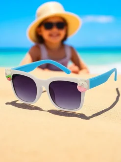 Chłopięce|Dziewczęce^Royalfashion Okulary przeciwsłoneczne dziecięce z ozdobami Sunny Sparkle biały