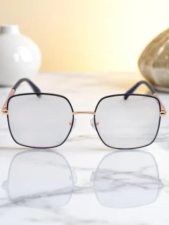 Okulary Przeciwsłoneczne^Royalfashion Okulary przeciwsłoneczne w kwadracie lekko przyciemnione Lolla Style czarny