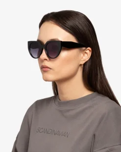 Okulary Przeciwsłoneczne^Royalfashion Okulary przeciwsłoneczne a'la kocie oko czarny