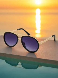 Okulary Przeciwsłoneczne^Royalfashion Okulary przeciwsłoneczne w stylu "mucha" Muse fioletowy