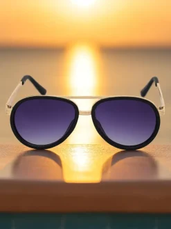 Okulary Przeciwsłoneczne^Royalfashion Okulary przeciwsłoneczne w stylu "mucha" Muse fioletowy