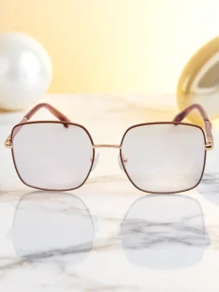 Okulary Przeciwsłoneczne^Royalfashion Okulary przeciwsłoneczne w kwadracie lekko przyciemnione Lolla Style brązowy