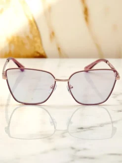 Okulary Przeciwsłoneczne^Royalfashion Okulary przeciwsłoneczne w kwadracie lekko przyciemnione Olattes złoty