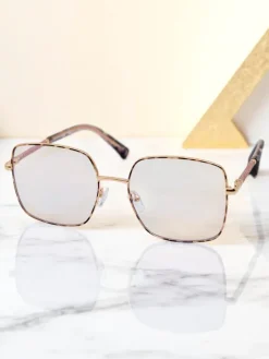 Okulary Przeciwsłoneczne^Royalfashion Okulary przeciwsłoneczne w kwadracie lekko przyciemnione Lolla Style brązowy