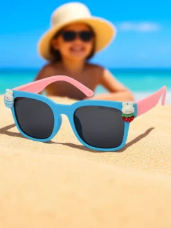 Chłopięce|Dziewczęce^Royalfashion Okulary przeciwsłoneczne dziecięce z ozdobami Sunny Sparkle niebieski