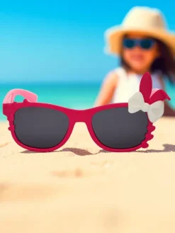 Chłopięce|Dziewczęce^Royalfashion Okulary przeciwsłoneczne dziecięce z ozdobami Bunny Shine Fuksjowy