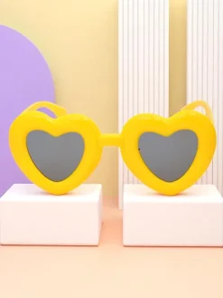 Chłopięce|Dziewczęce^Royalfashion Okulary przeciwsłoneczne dziecięce Serduszka żółty