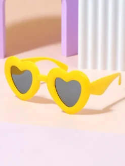 Chłopięce|Dziewczęce^Royalfashion Okulary przeciwsłoneczne dziecięce Serduszka żółty