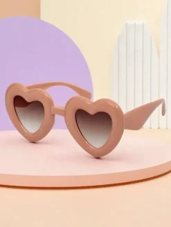 Chłopięce|Dziewczęce^Royalfashion Okulary przeciwsłoneczne dziecięce Serduszka Jasnoróżowy