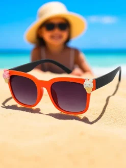 Chłopięce|Dziewczęce^Royalfashion Okulary przeciwsłoneczne dziecięce z ozdobami Sunny Sparkle pomarańczowy
