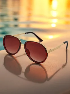 Okulary Przeciwsłoneczne^Royalfashion Okulary przeciwsłoneczne w stylu "mucha" Muse brązowy