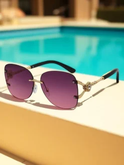 Okulary Przeciwsłoneczne^Royalfashion Okulary przeciwsłoneczne w stylu "mucha" Bee Chic fioletowy