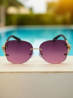 Okulary Przeciwsłoneczne^Royalfashion Okulary przeciwsłoneczne w stylu "mucha" Bee Chic fioletowy