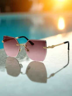 Okulary Przeciwsłoneczne^Royalfashion Okulary przeciwsłoneczne Bella Aura Jasnoróżowy