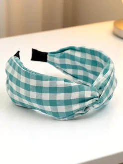 Akcesoria Do Włosów^Royalfashion Opaska do włosów w kratkę Claras mięta