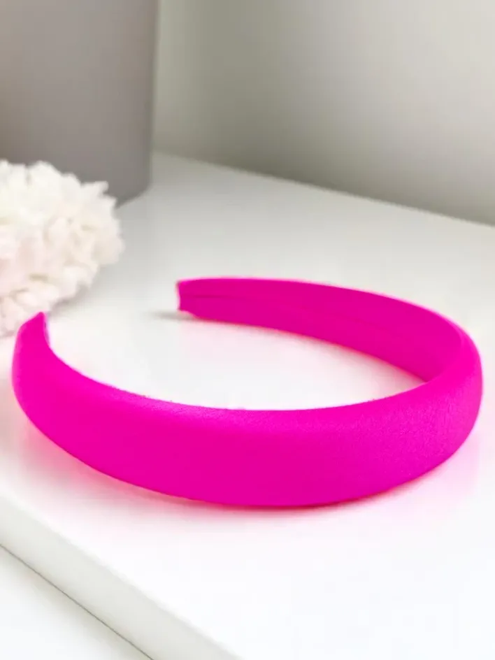 Akcesoria Do Włosów^Royalfashion Opaska do włosów satynowa Sara Fuksjowy