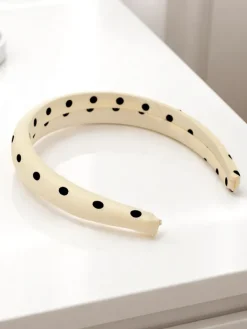 Akcesoria Do Włosów^Royalfashion Opaska do włosów w kropki Zoya krem