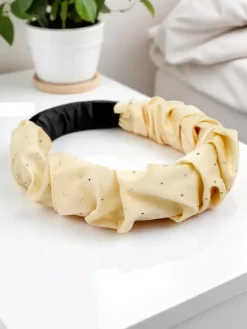 Akcesoria Do Włosów^Royalfashion Opaska do włosów satynowa Bianca krem