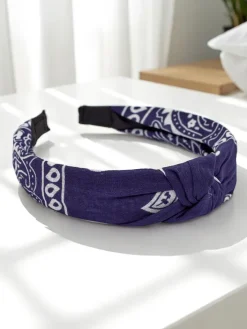 Akcesoria Do Włosów^Royalfashion Opaska do włosów wzorzysta Lena Granatowy