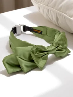 Akcesoria Do Włosów^Royalfashion Opaska do włosów satynowa z kokardką Celine zielony