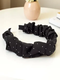 Akcesoria Do Włosów^Royalfashion Opaska do włosów satynowa Bianca czarny