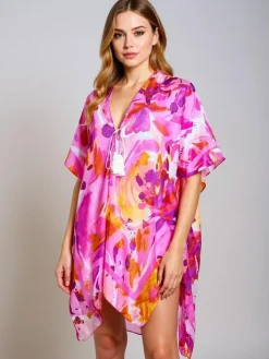 Narzutka Plażowa|Bluzki / Koszule / Koszulki^Royalfashion Pareo- Tunika letnia plażowa damska wzorzysta Wild Coast Wielokolorowe