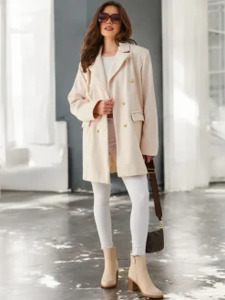 Kurtki / Marynarki / Płaszcze^Royalfashion Płaszcz damski casual beżowy